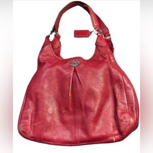 Authenticated Coach Women’s Red Leather Shoulder Bag